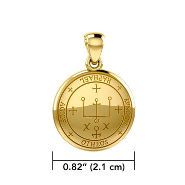 Sigil of the Archangel Raphael Small Solid Gold Pendant GPD4784 - Jewelry